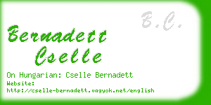 bernadett cselle business card